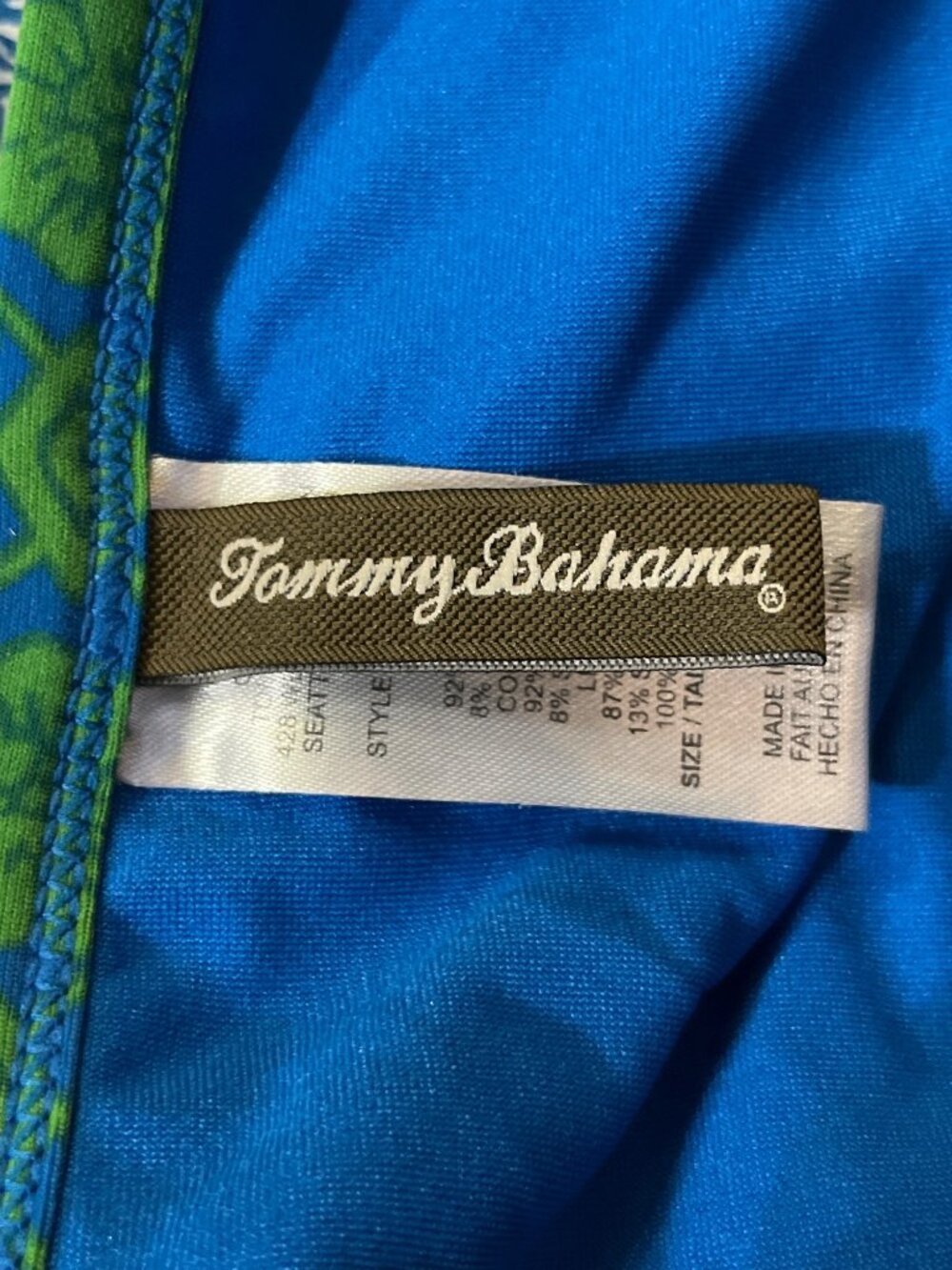 Tommy Bahama Womens 6 One Piece Swimsuit Blue White Paisley Halter Used - Picture 11 of 16